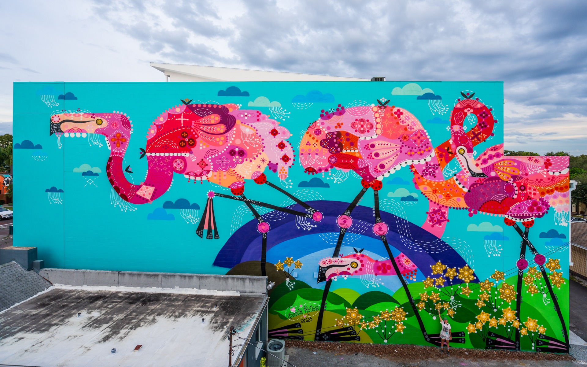 Bunnie Reiss Phoebe and Friends mural on Central Ave